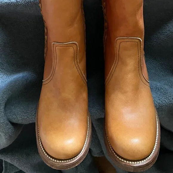 Vintage Frye western cowgirl tall boots,black label w/box womens size 7B USA. - Picture 8 of 16